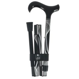 Canne pliante noire et argent – Fayet