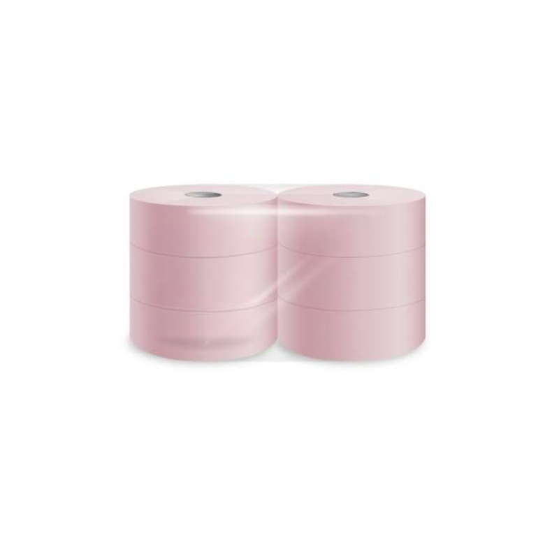 6 rouleaux de papier toilette rose Maxi Jumbo