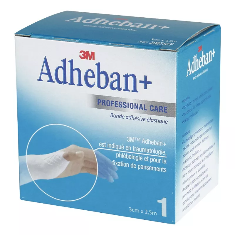 BANDE ADHÉSIVE ÉLASTIQUE ADHEBAN+ 3M