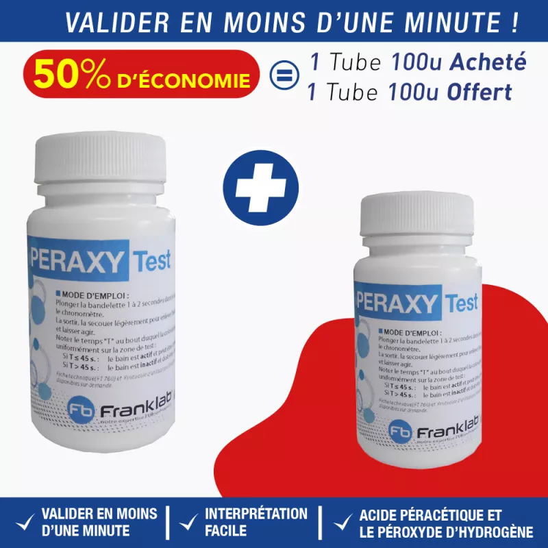 BANDELETTE DE CONTROLE PERAXY-TEST – 100 UNITES