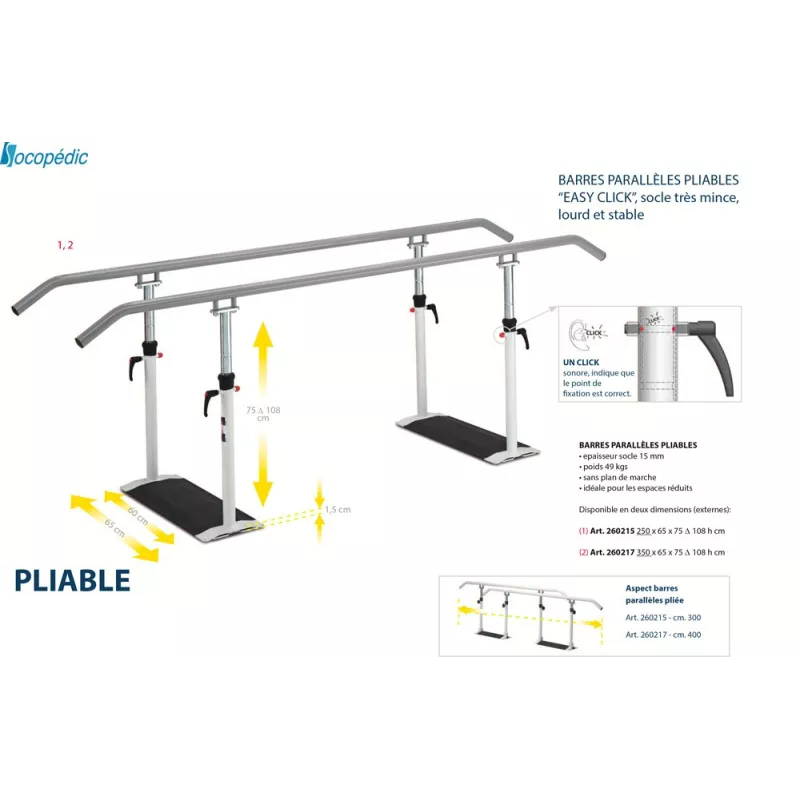 BARRES PARALLELES REPLIABLE SANS SOCLE EASY CLICK