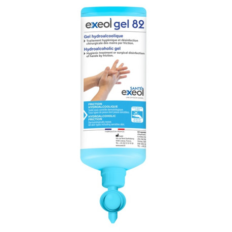 exeol gel 82 – Gel hydroalcoolique – 1L airless – Sodel