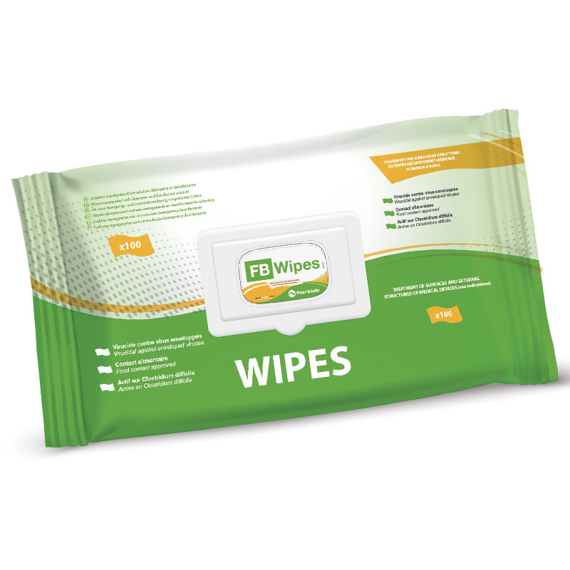 Lingettes nettoyantes et désinfectantes sans alcool FB Wipes