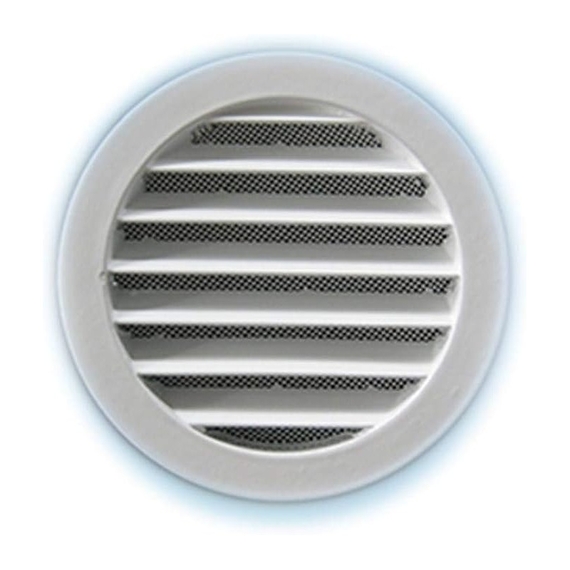 Grille de ventilation – ‘434R’ Ronde estampée en alu avec moustiquaire alu naturel – Renson