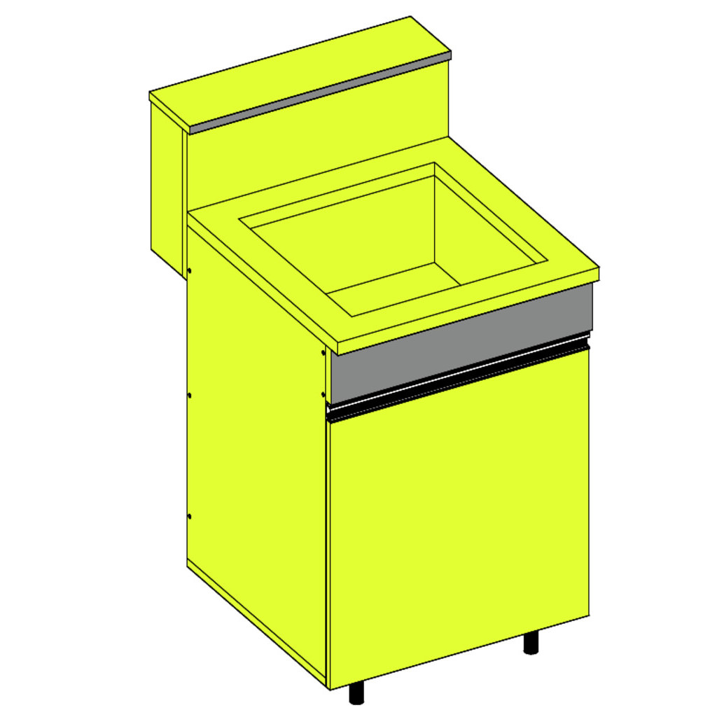 LAVERIE SUR MEUBLE PORTEUR L=600 P=900 D+T POLYPROPYLENE