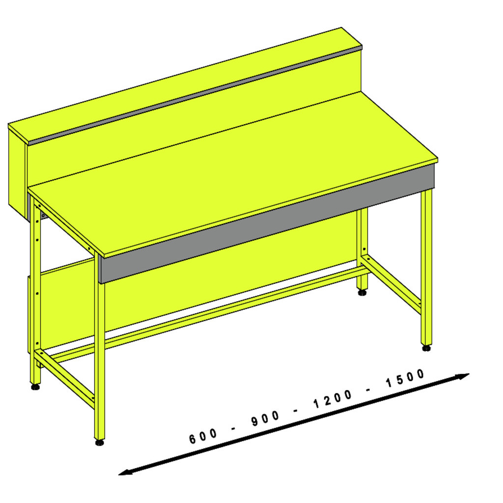 PAILLASSE AVEC DOSSERET L=1200 PROF=750 MM GLACE EMAILLEE